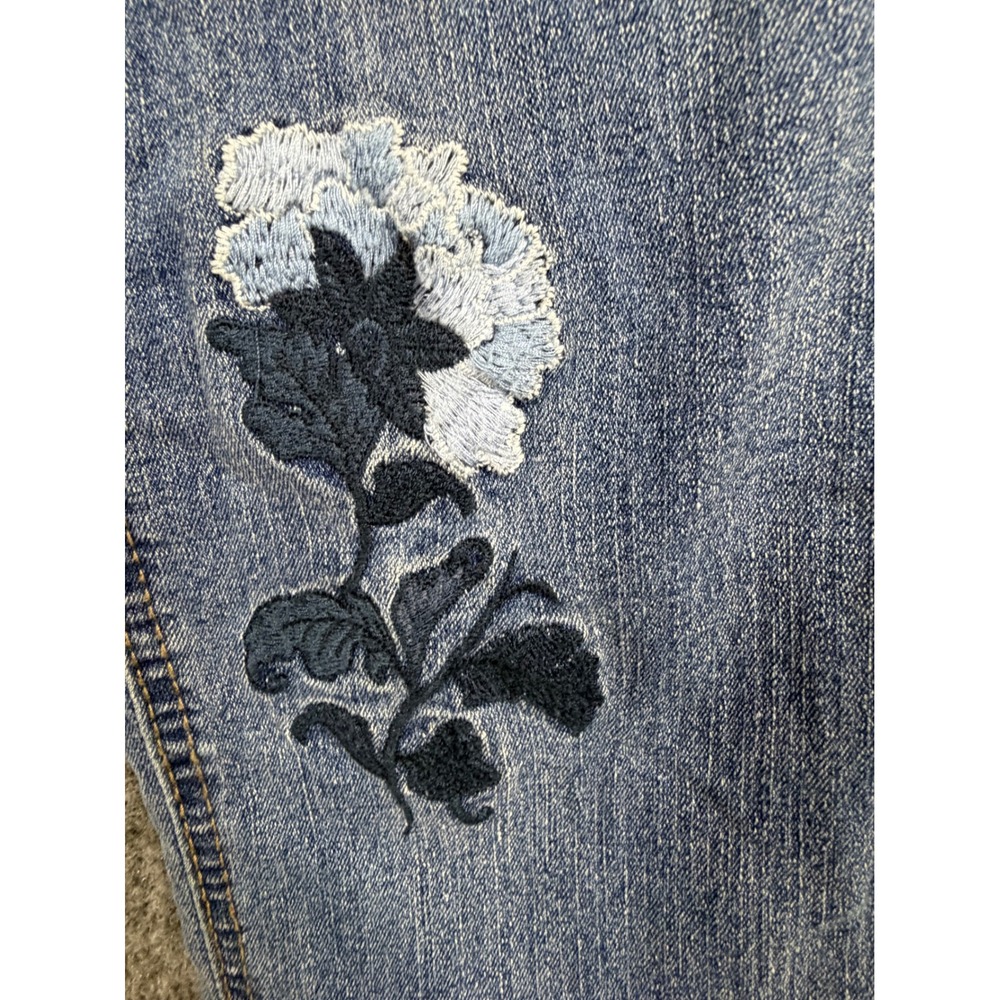 Vintage America Blues Bestie Jeans Embroidered Floral Straight Leg Denim 10 30 - Picture 3 of 12